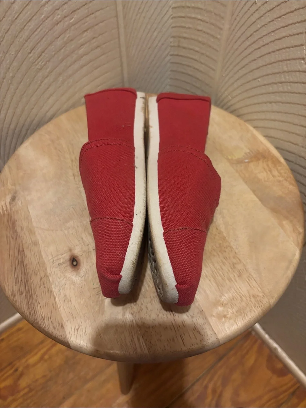 Toms Red Canvas Slip-On Espadrille
